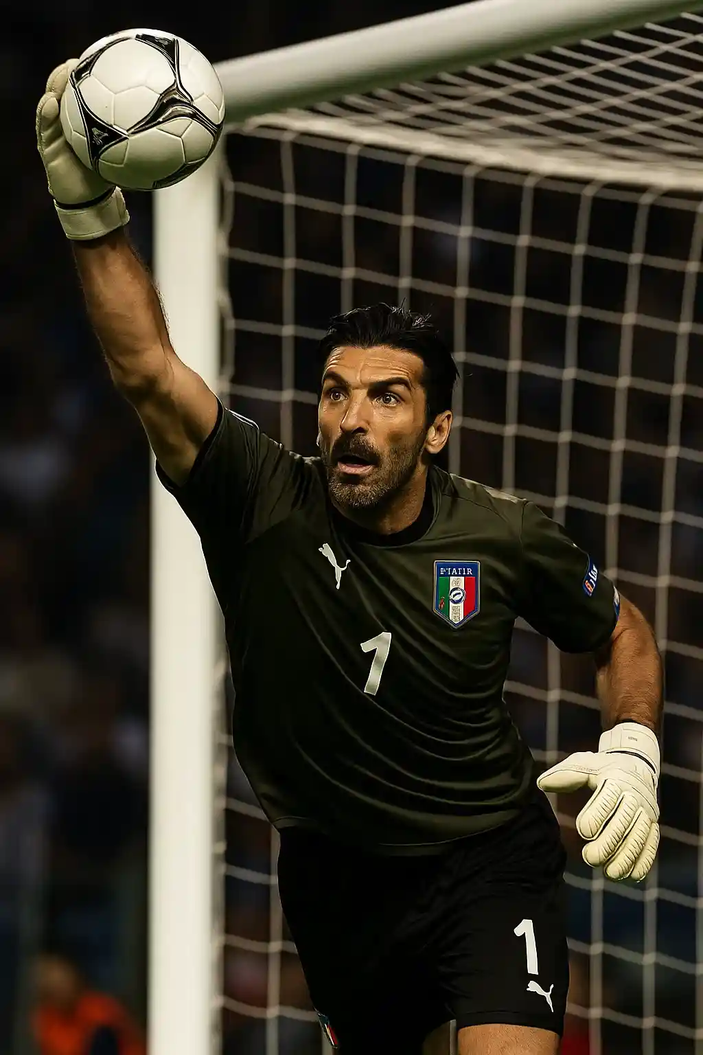 بهترین دروازه بان جهان کیست ؟ 7 بوفون در حال گرفتن توپ