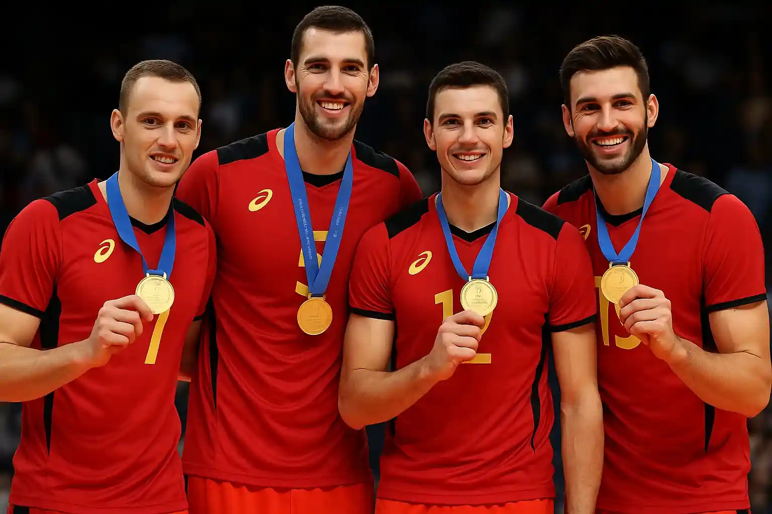 بهترین بازیکن والیبال جهان کیست ؟ 1 والیبالیست های مرد با مدال طلا بر گردنشان