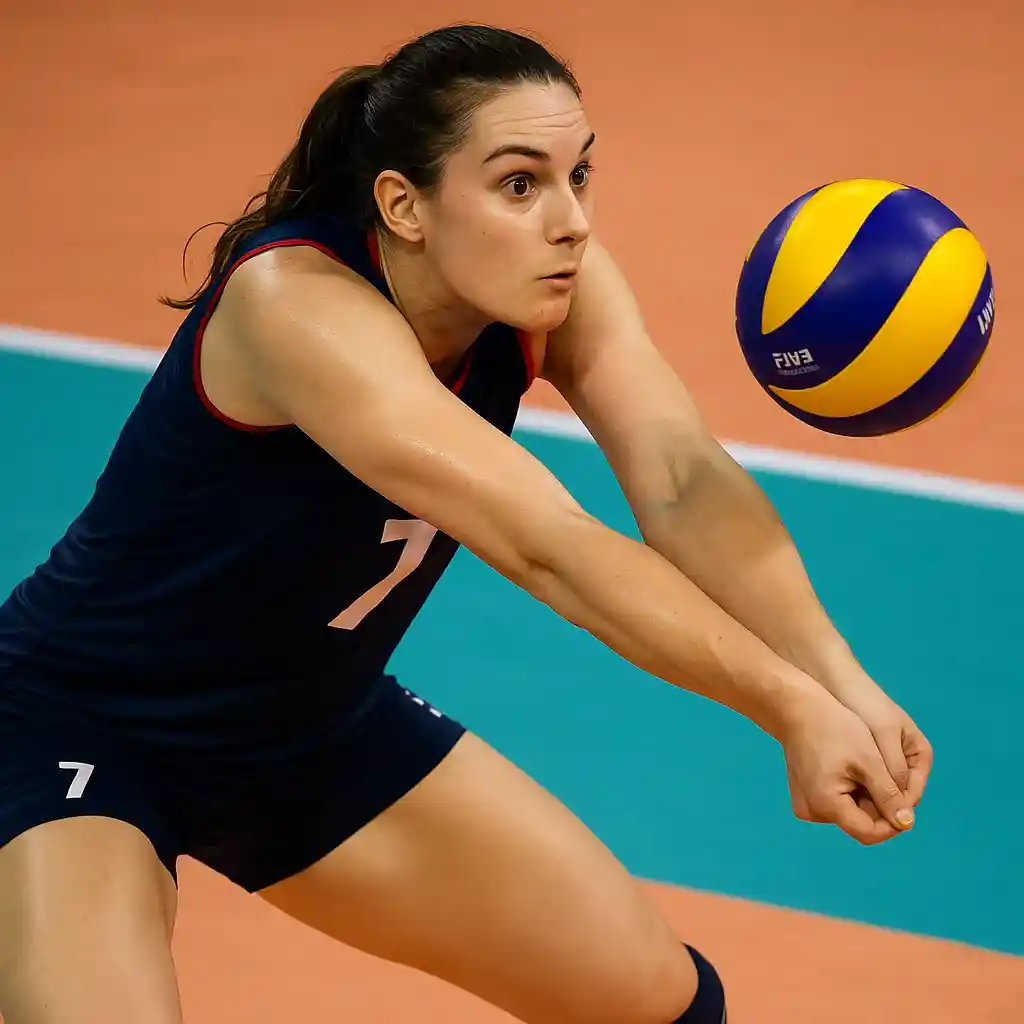 بهترین بازیکن والیبال جهان کیست ؟ 3 بازیکن والیبال زنان در حال ساعد زدن